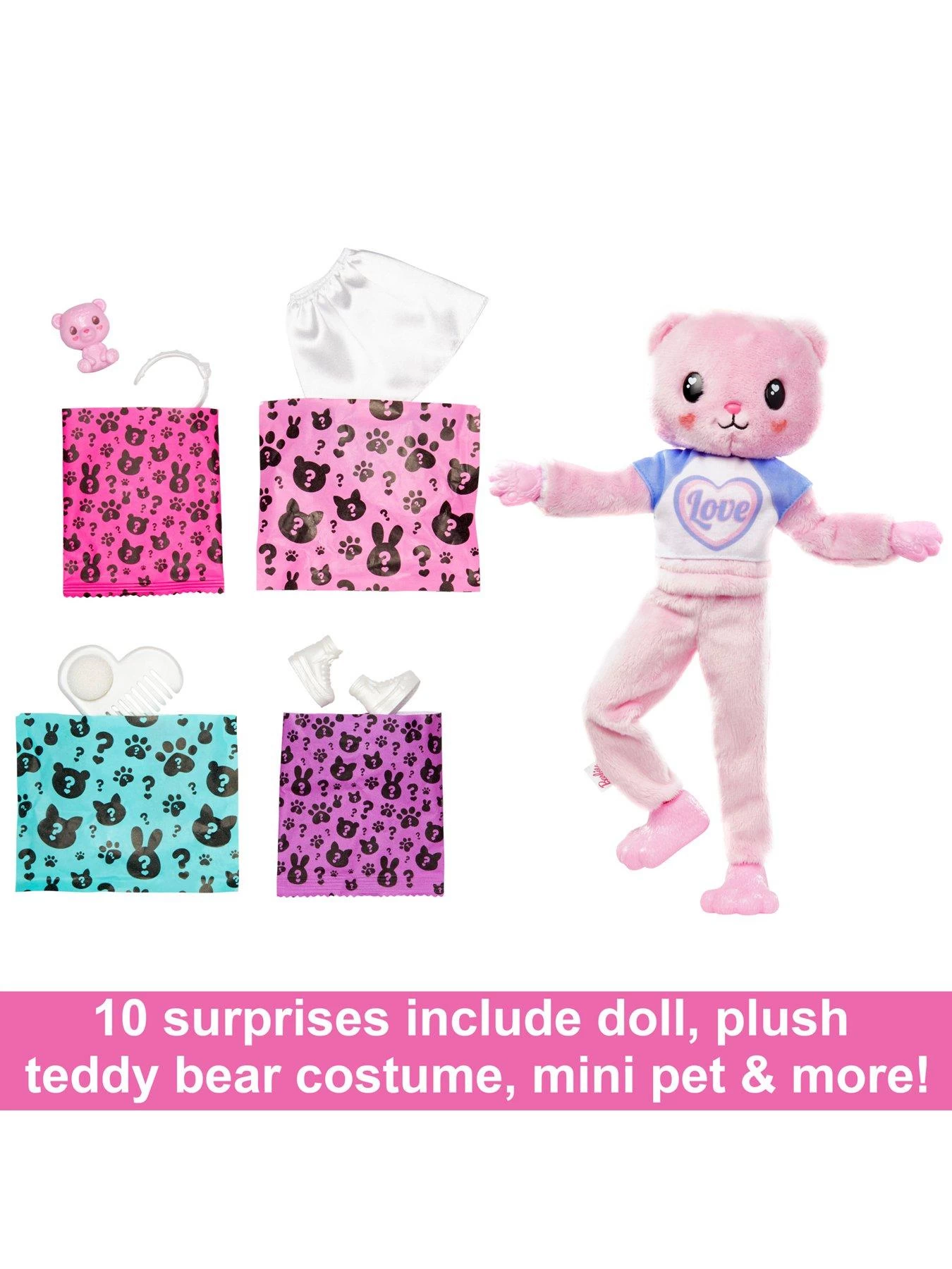 Barbie Cutie Reveal - Cozy Cute Tees Teddy Bear Doll 5 Barbie Cutie Reveal - Cozy Cute Tees Teddy Bear Doll - Image 3