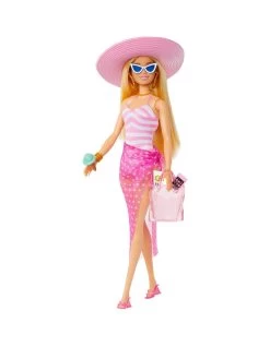 Barbie Blonde Barbie Doll With Swimsuit And Beach-Themed Accessories