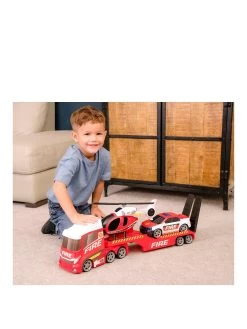 Teamsterz Light And Sound Fire Helicopter Transporter