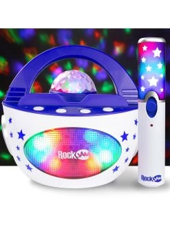 RockJam RockJam 10-Watt Rechargeable Bluetooth Karaoke Machine With Wireless Microphone, Voice Changing Effects & LED Lights - Blue