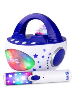 RockJam RockJam 10-Watt Rechargeable Bluetooth Karaoke Machine With Wireless Microphone, Voice Changing Effects & LED Lights - Blue 11 RockJam RockJam 10-Watt Rechargeable Bluetooth Karaoke Machine With Wireless Microphone, Voice Changing Effects & LED Lights - Blue -Fun Puzzle For Children Shop VKA7T SQ3 0000000020 BLUE SLd