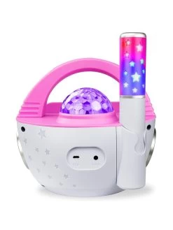 RockJam 10-Watt Rechargeable Bluetooth Karaoke Machine With Wireless Microphone, Voice Changing Effects & LED Lights - Baby Pink -Fun Puzzle For Children Shop VKA7U SQ4 0000000063 PINK SLd1