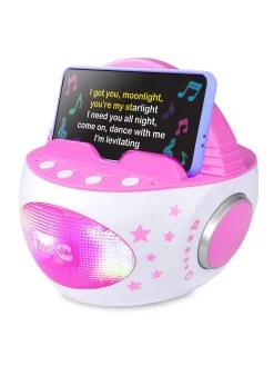 RockJam 10-Watt Rechargeable Bluetooth Karaoke Machine With Wireless Microphone, Voice Changing Effects & LED Lights - Baby Pink -Fun Puzzle For Children Shop VKA7U SQ5 0000000063 PINK SLd2