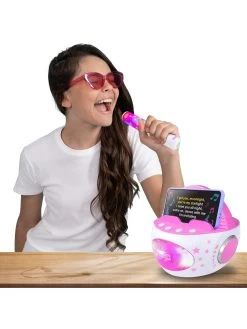 RockJam 10-Watt Rechargeable Bluetooth Karaoke Machine With Wireless Microphone, Voice Changing Effects & LED Lights - Baby Pink -Fun Puzzle For Children Shop VKA7U SQ7 0000000063 PINK SLd4