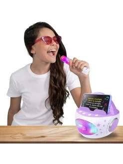 RockJam 10-Watt Rechargeable Bluetooth Karaoke Machine With Wireless Microphone, Voice Changing Effects & LED Lights - Violet -Fun Puzzle For Children Shop VKA7V SQ7 0000000104 VIOLET SLd4
