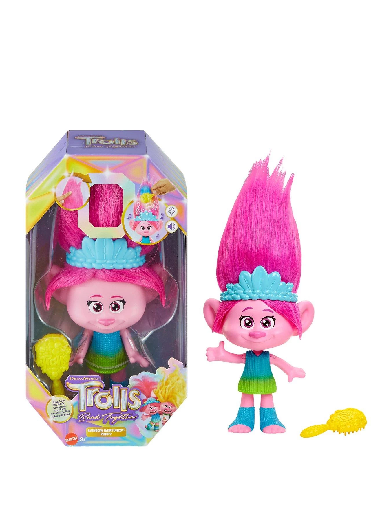 DreamWorks Trolls Band Together Rainbow HairTunes Poppy Singing Doll 3 DreamWorks Trolls Band Together Rainbow HairTunes Poppy Singing Doll