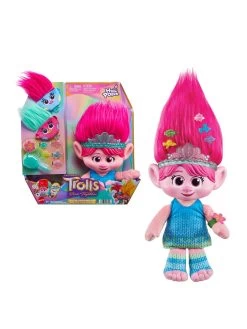 DreamWorks Trolls Band Together Hair Pops Showtime Surprise Plush - Queen Poppy