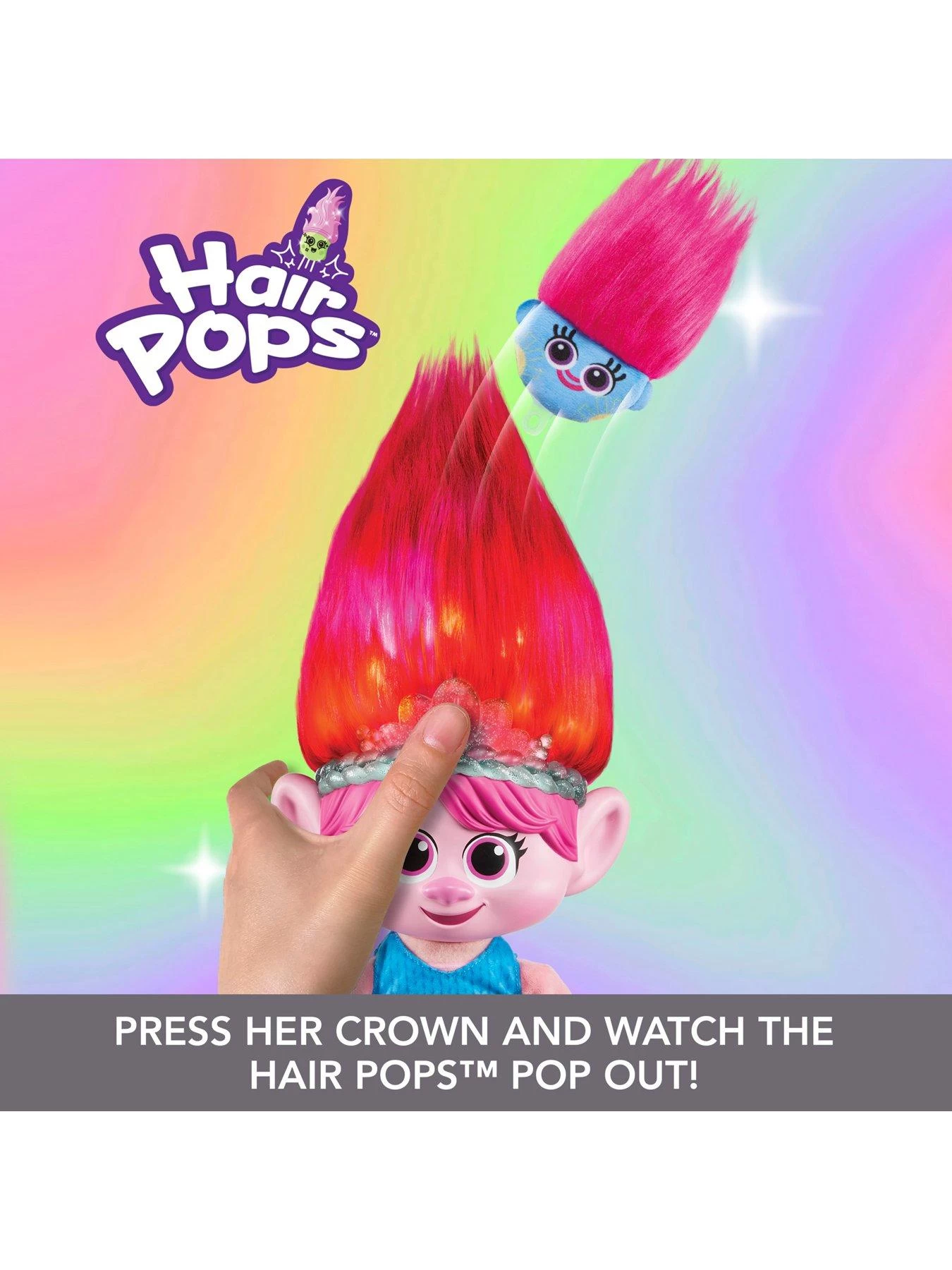 DreamWorks Trolls Band Together Hair Pops Showtime Surprise Plush - Queen Poppy 6 DreamWorks Trolls Band Together Hair Pops Showtime Surprise Plush - Queen Poppy - Image 4