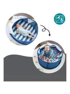 Babymoov Babyni Pop-Up UV Summer Tent Playpen UPF 50+ - Blue Stripe -Fun Puzzle For Children Shop VL4HX SQ3 0000000020 BLUE SLa