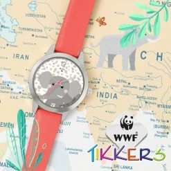Tikkers X WWF - Elephant Dial Watch -Fun Puzzle For Children Shop VLBVR SQ8 0000000017 RED DVvP
