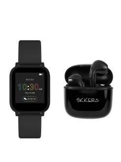 Tikkers Teen Series 10 Black Smart Watch And Earbuds Set