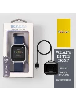 Tikkers Teen Series 10 Navy Silicone Strap Smart Watch -Fun Puzzle For Children Shop VLBW1 SQ5 0000000048 NAVY SLd1