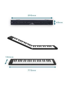 Carry-On 49 Key Folding Piano With Touch Sensitive Keys - Black -Fun Puzzle For Children Shop VLGAA SQ3 0000000099 N A SLd1