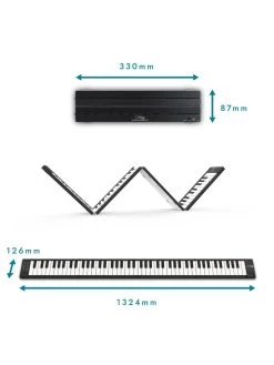 Carry-On 88 Key Folding Piano With Touch Sensitive Keys - Black -Fun Puzzle For Children Shop VLGAB SQ3 0000000099 N A SLd1