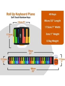 3rd Avenue Soft Touch Rainbow Piano - 49 Keys -Fun Puzzle For Children Shop VLGAC SQ3 0000000099 N A SLd1