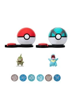 Pokemon Pokemon - Game (Pokemon Surprise Attack Game) Axew With Poke Ball Vs. Totodile With Net Ball - W3
