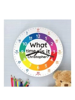 The Personalised Memento Company Personalised What Time Is It? Wooden Clock
